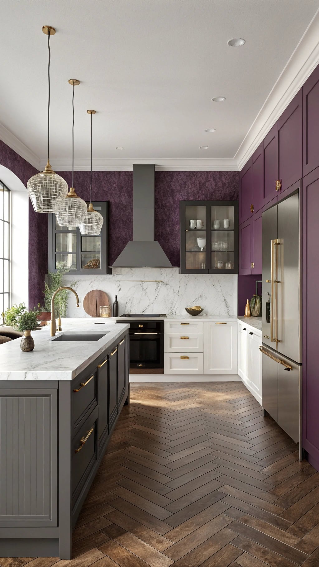 deep purple accent wall