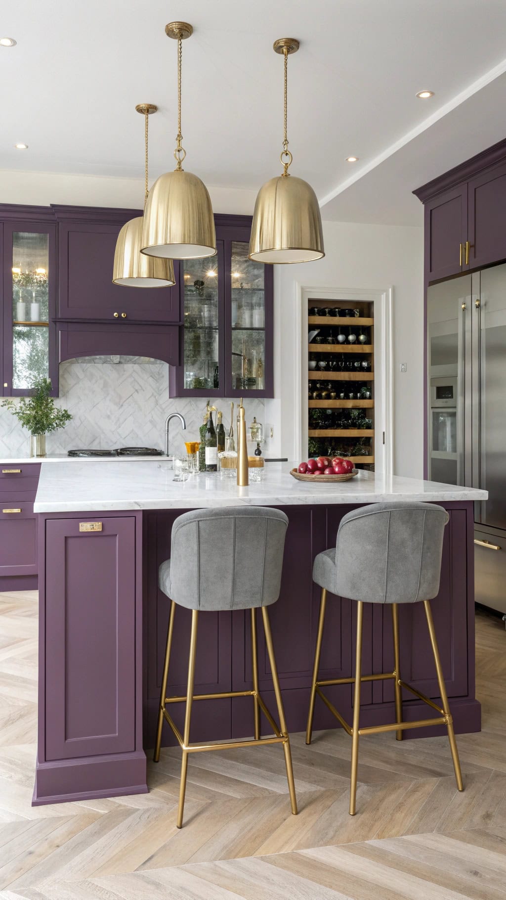 deep purple kitchen accent