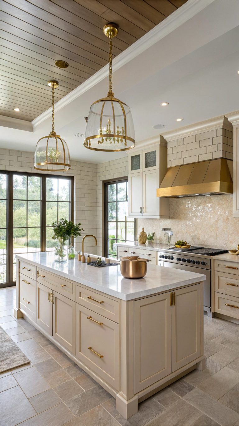 elegant beige and gold kitchens