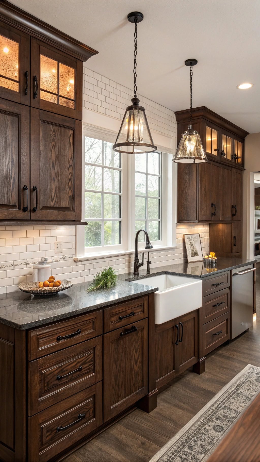 elegant dark oak cabinets