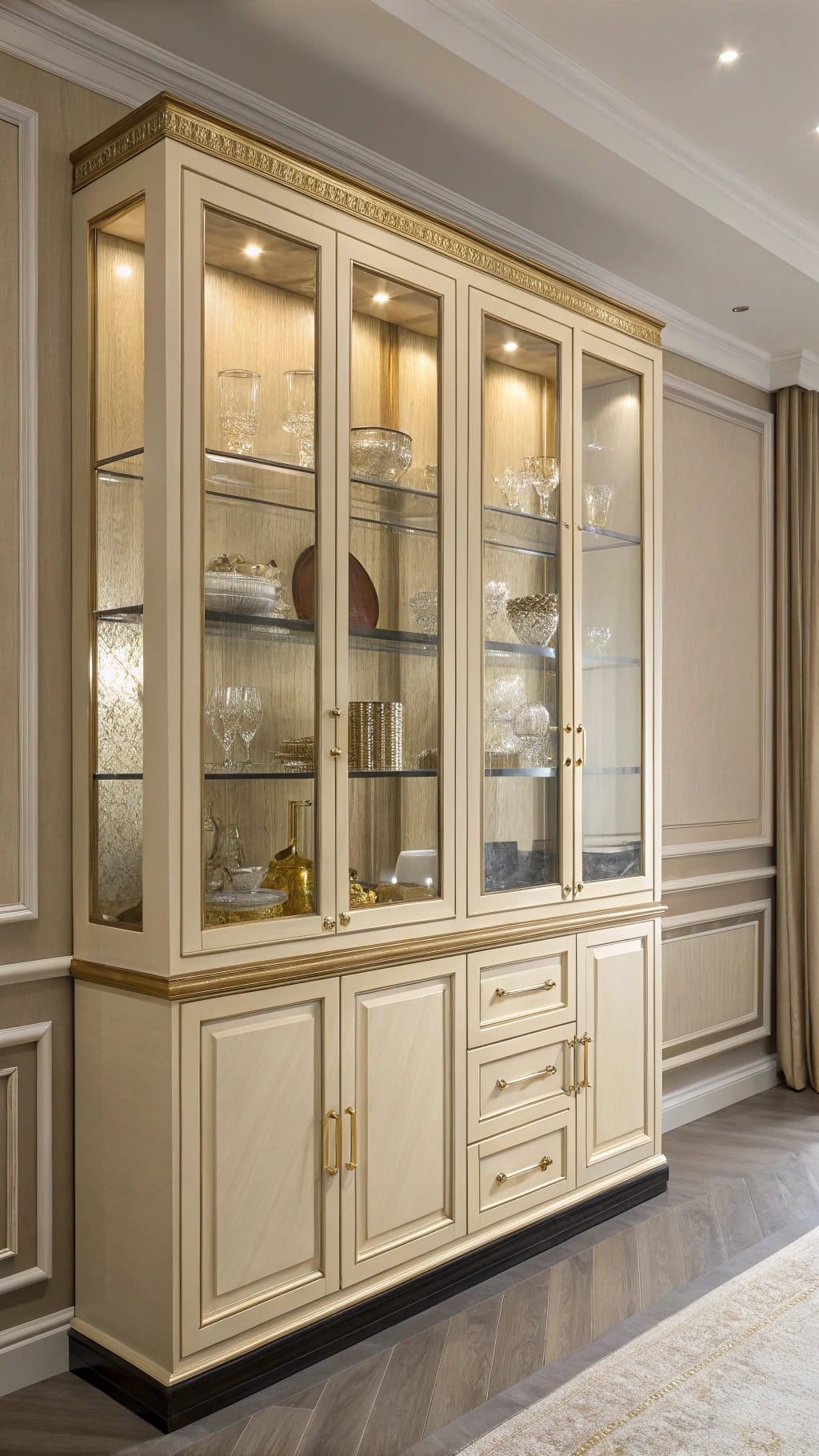 elegant glass display cabinets