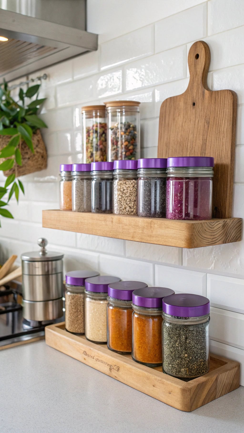 elegant glass spice containers