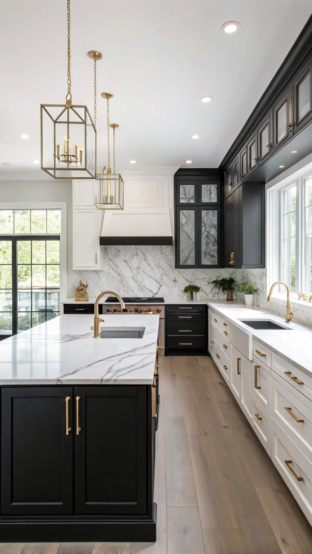 elegant gold accented kitchen