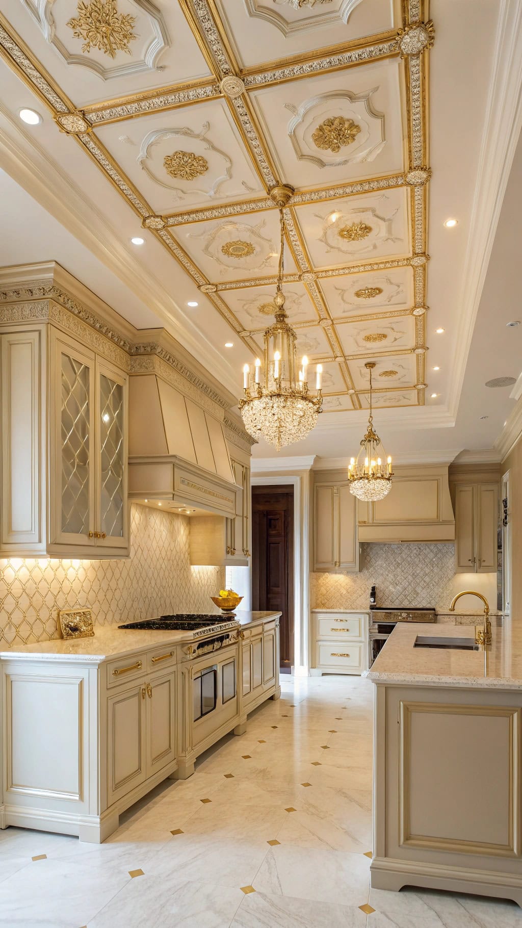 elegant gold leaf moldings