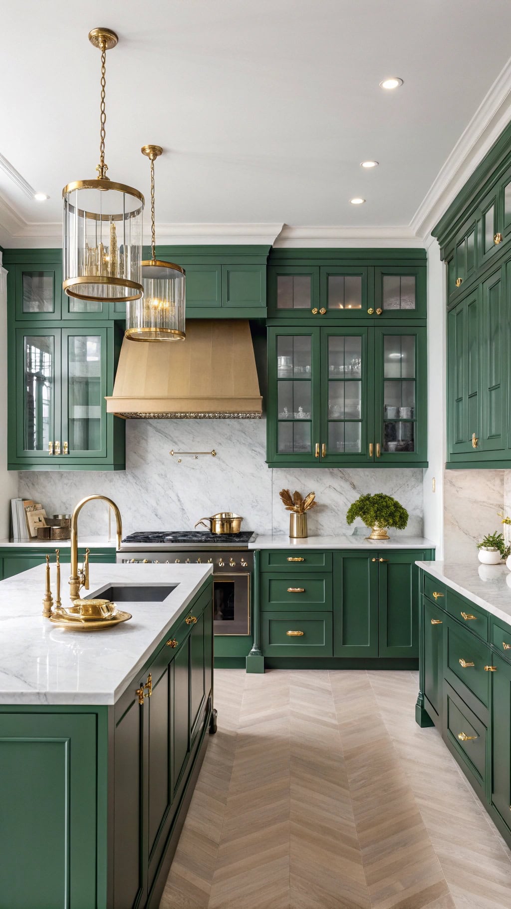 elegant green cabinetry ceiling