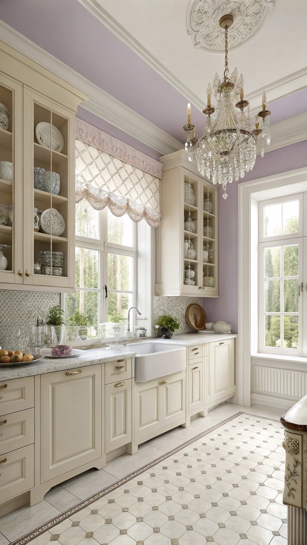 elegant lavender kitchen design