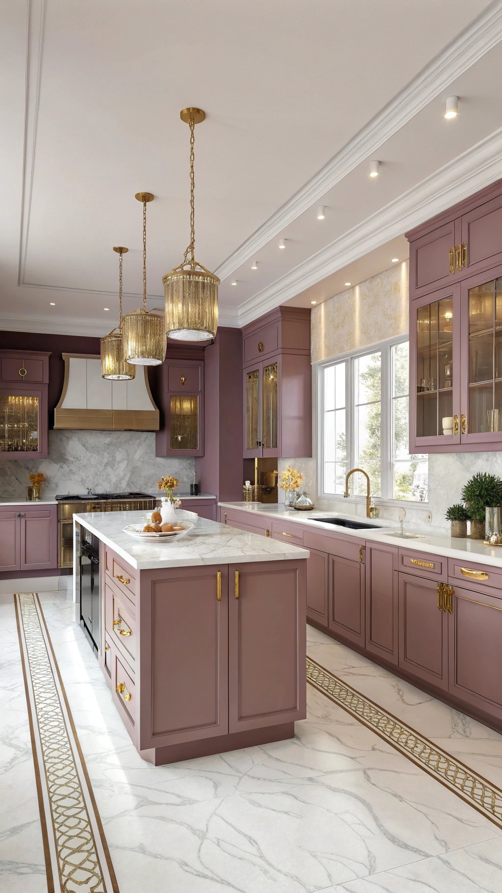 elegant mauve and gold