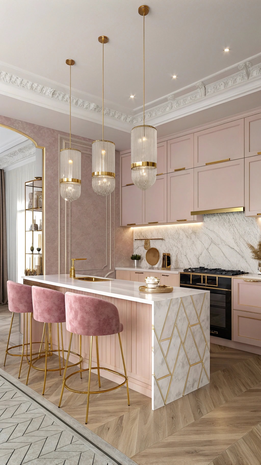 elegant pink gold aesthetics