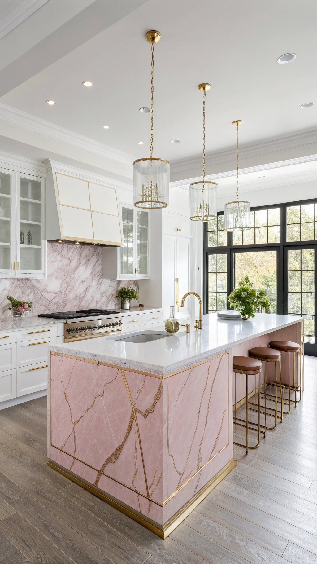 elegant pink marble surfaces