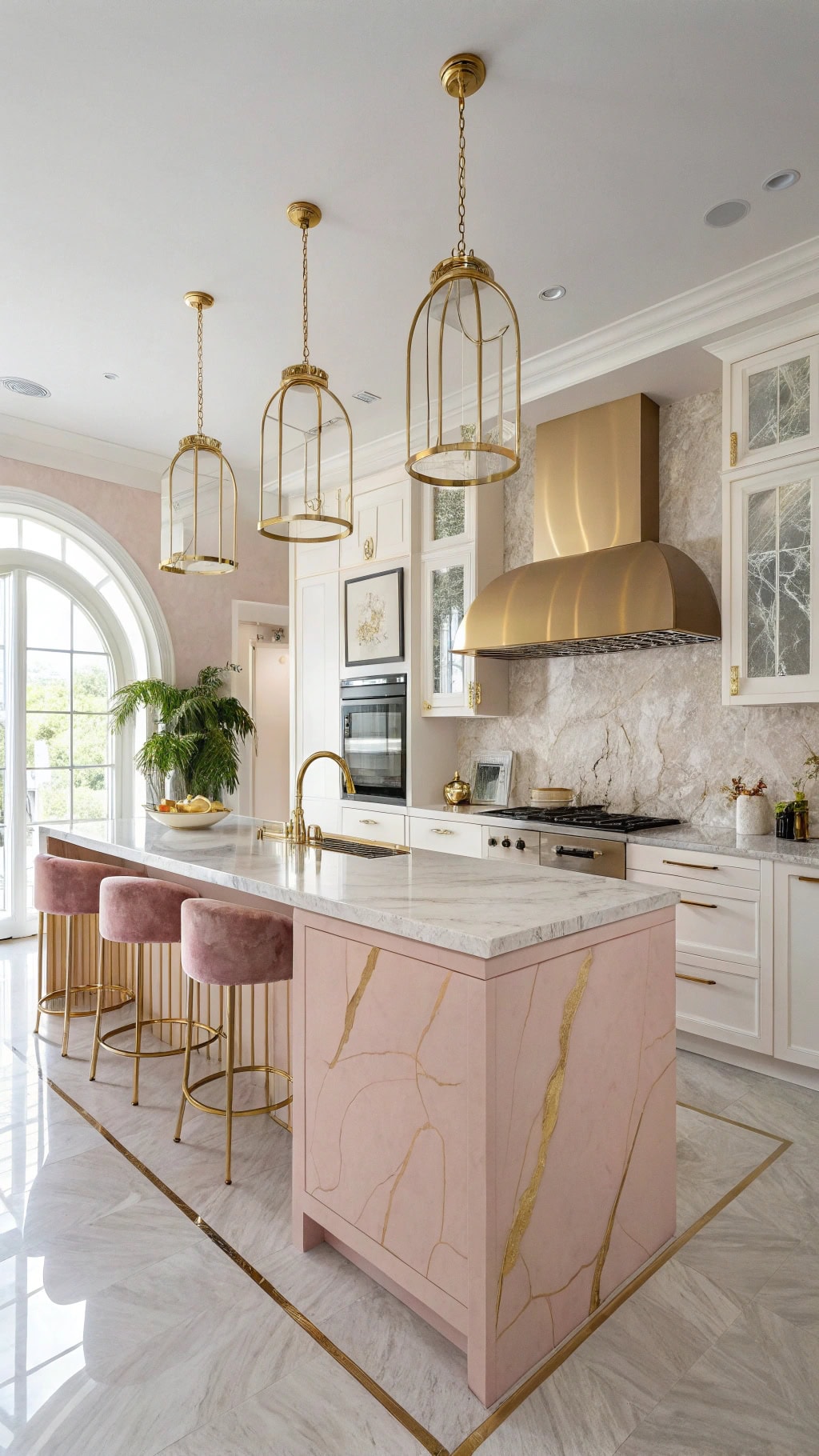 elegant pink quartz accents