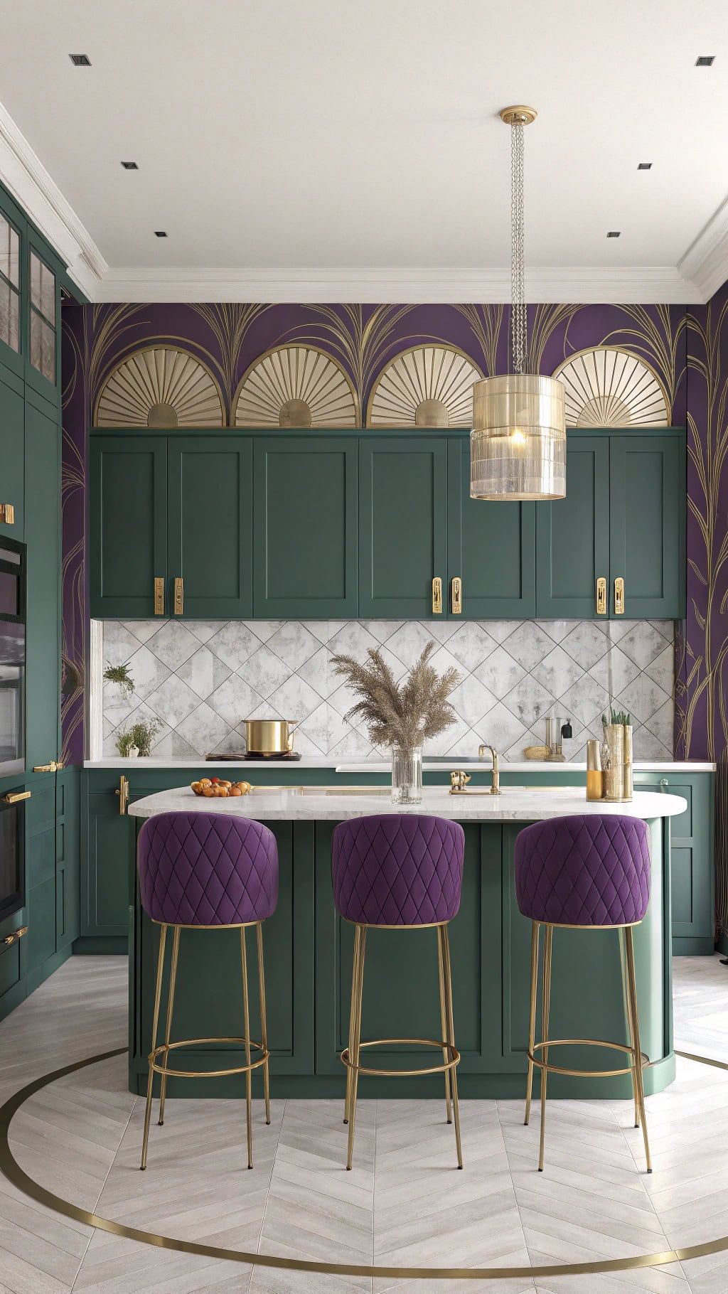 elegant purple jade kitchen