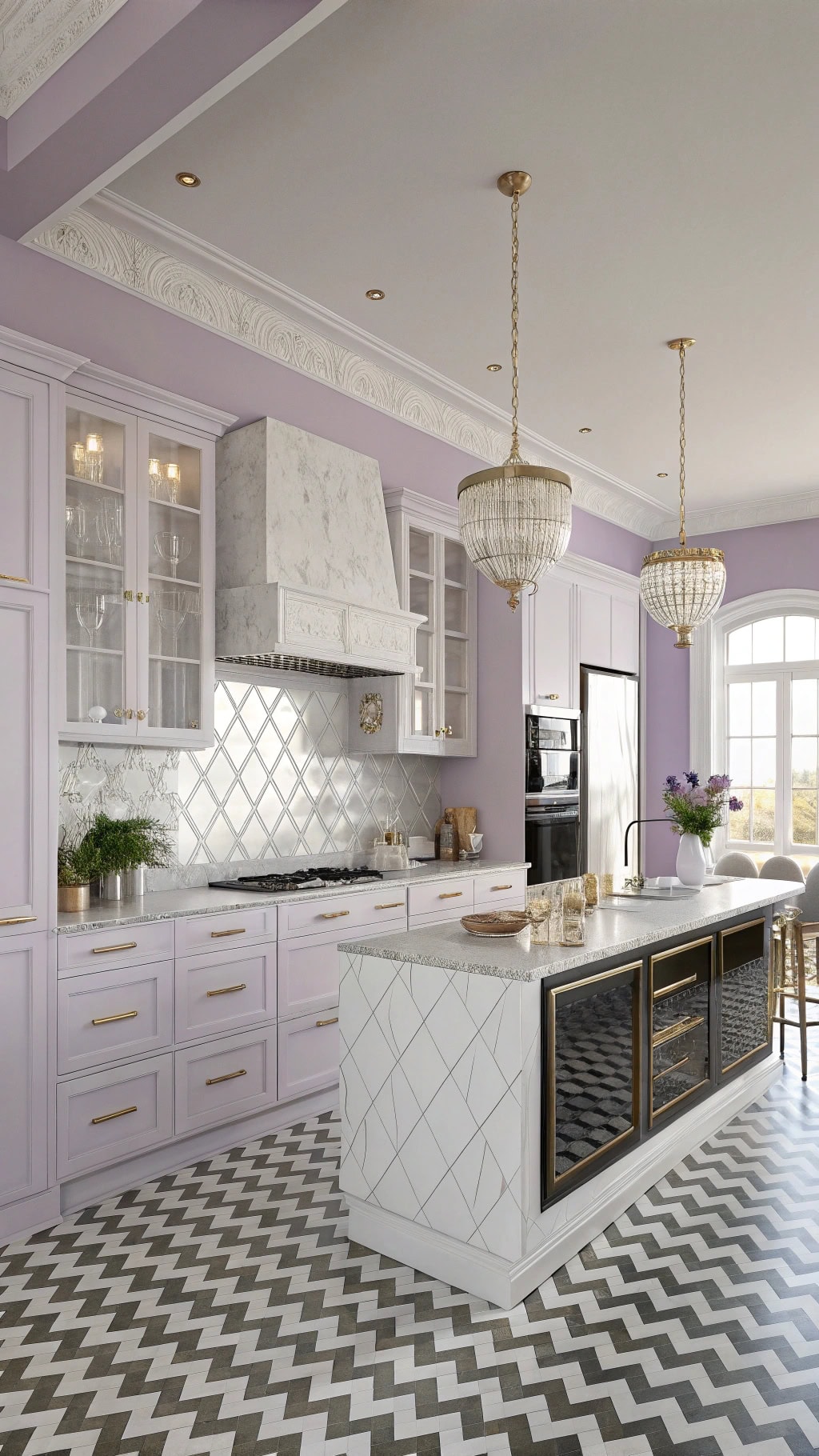 elegant purple kitchen aesthetics