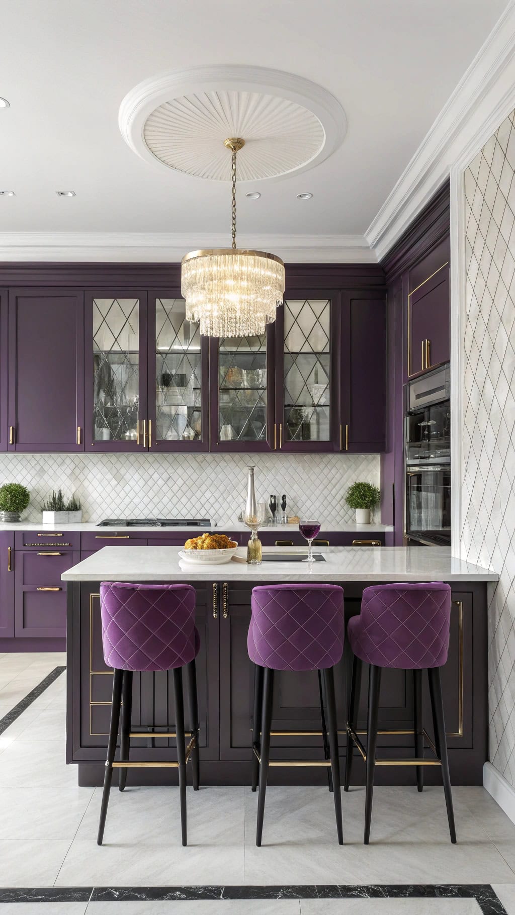 elegant purple kitchen design