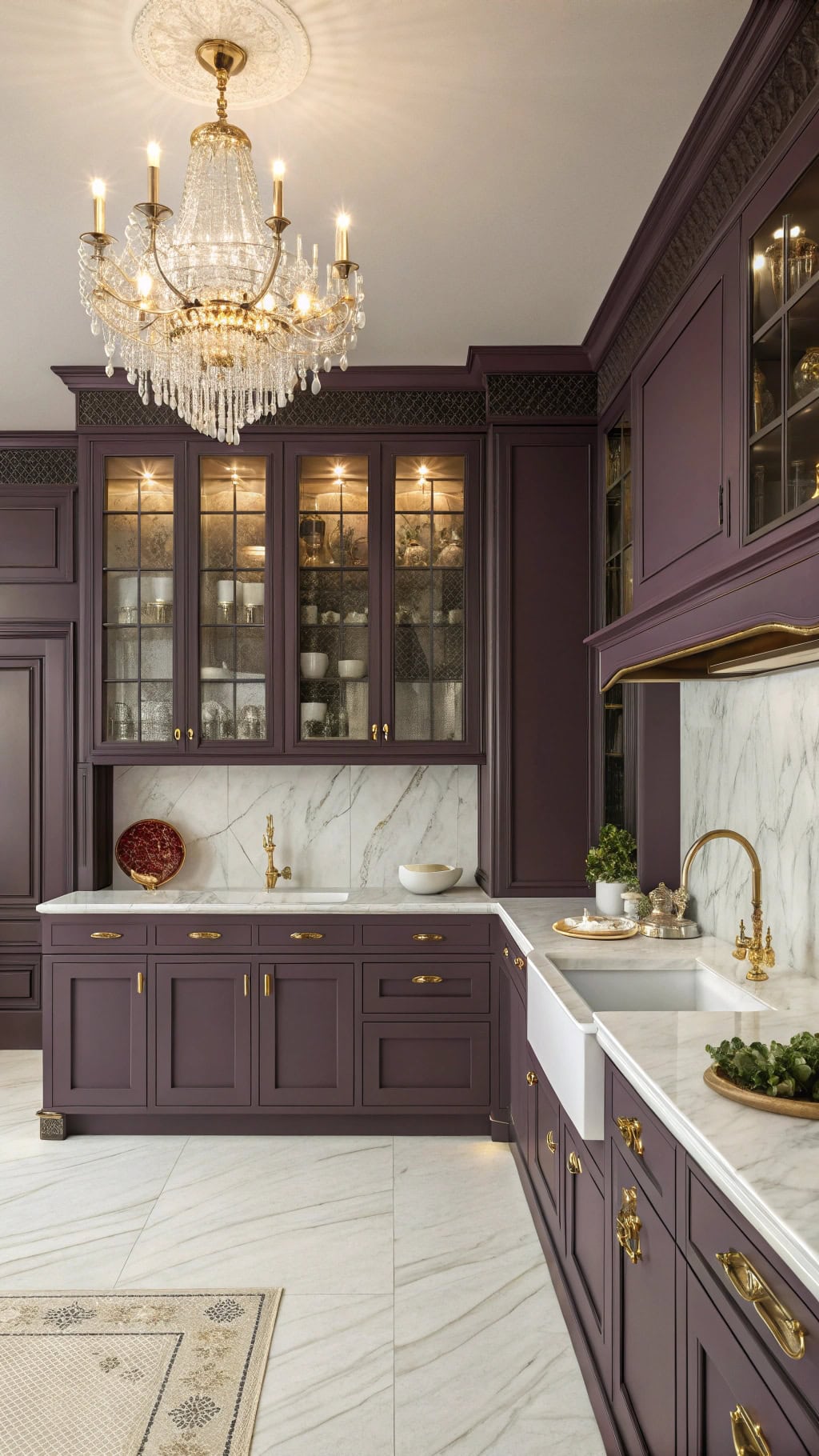 elegant purple kitchen design