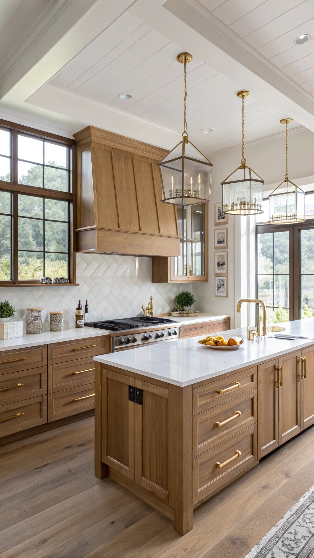 elegant red oak kitchen