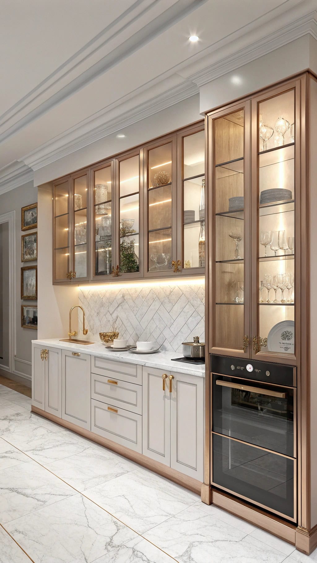 elegant rose gold cabinet