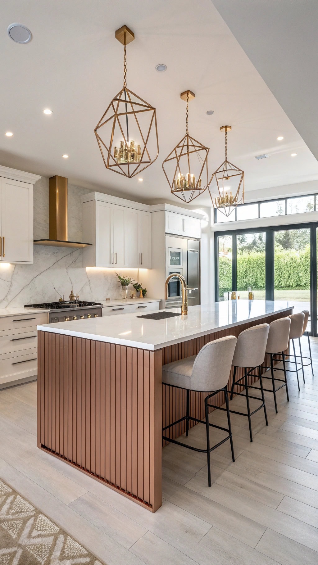 elegant rose gold cabinetry