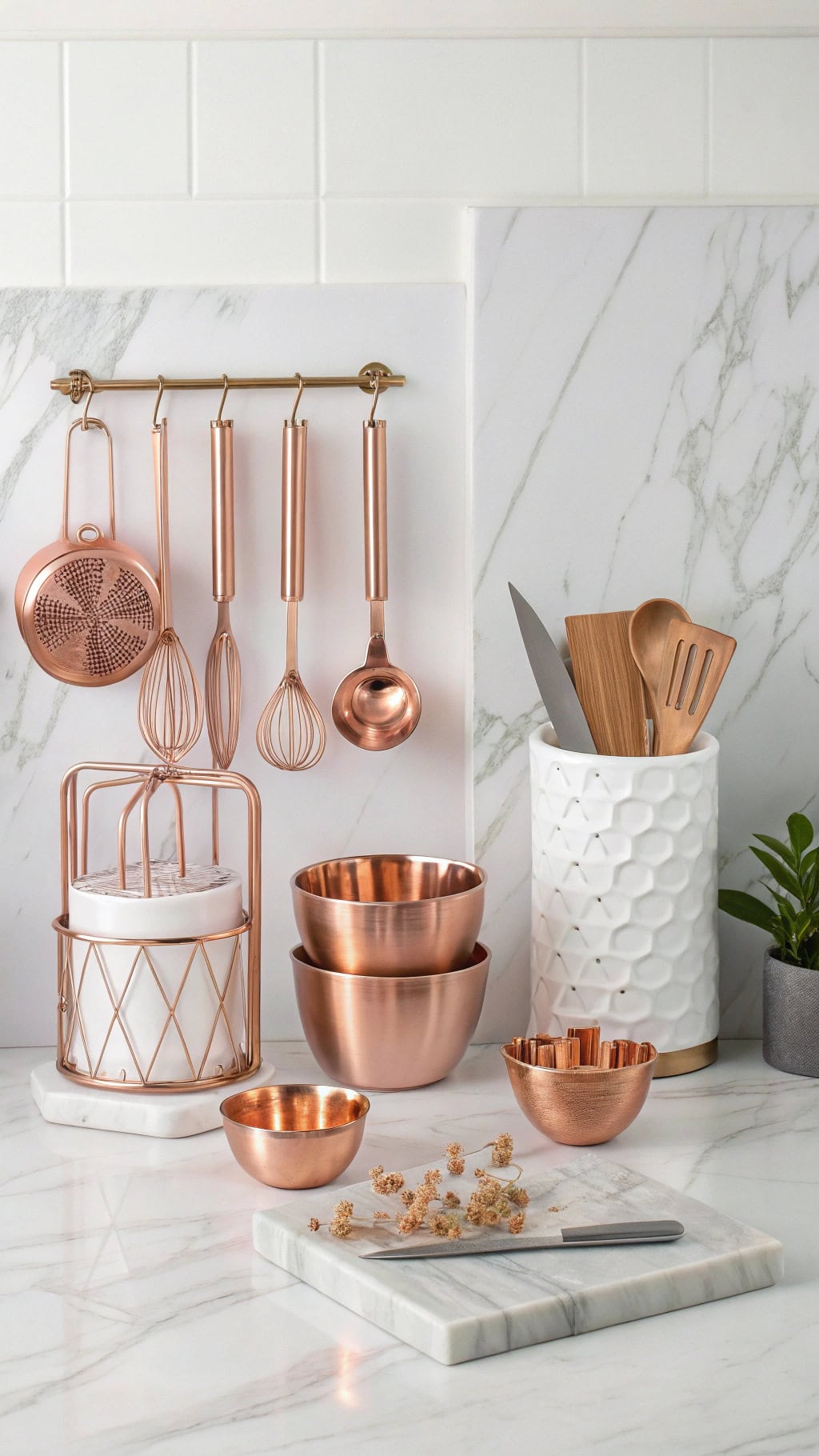 elegant rose gold kitchenware