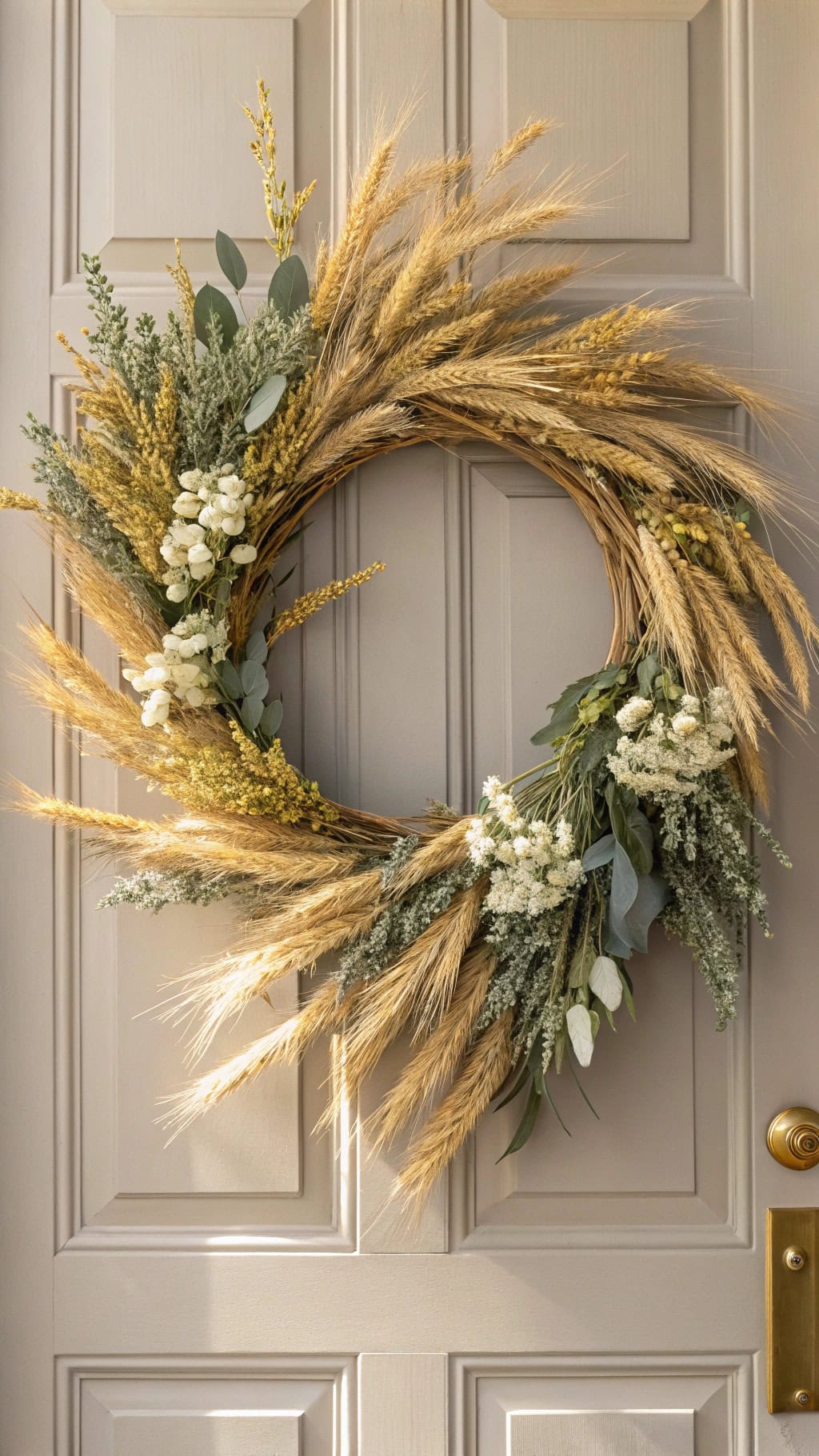 floral and wheat decor