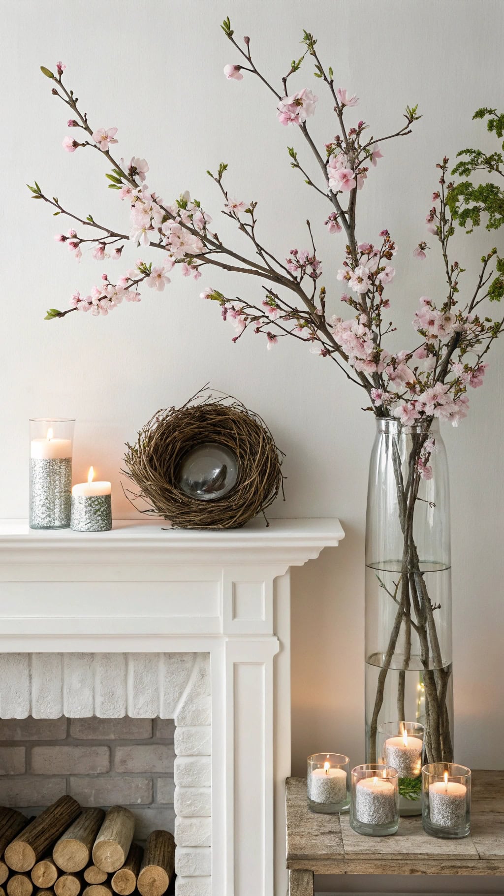 floral displays with branches