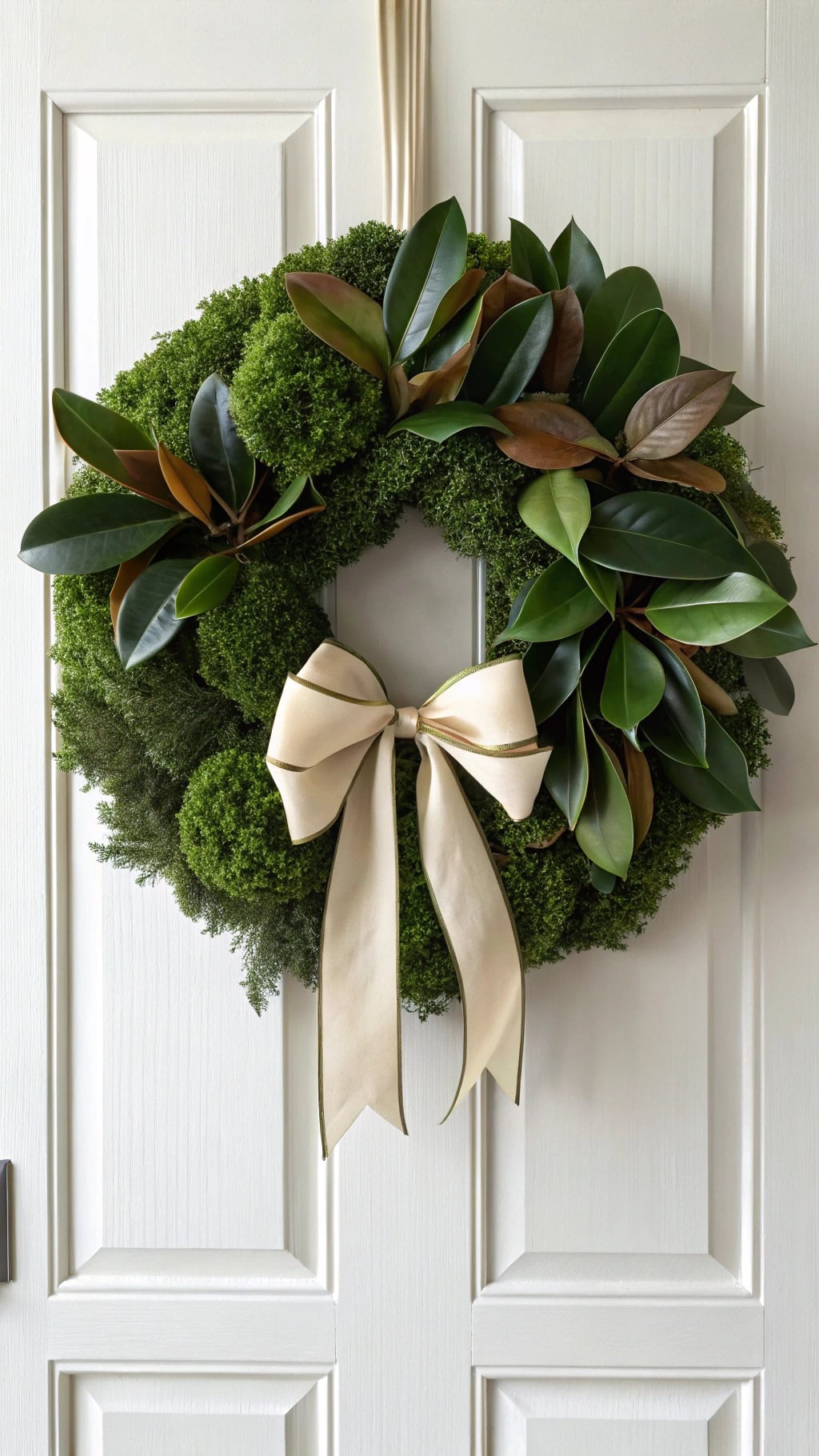 floral wreath with moss