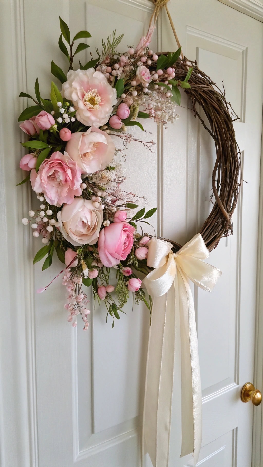 floral wreath with peonies