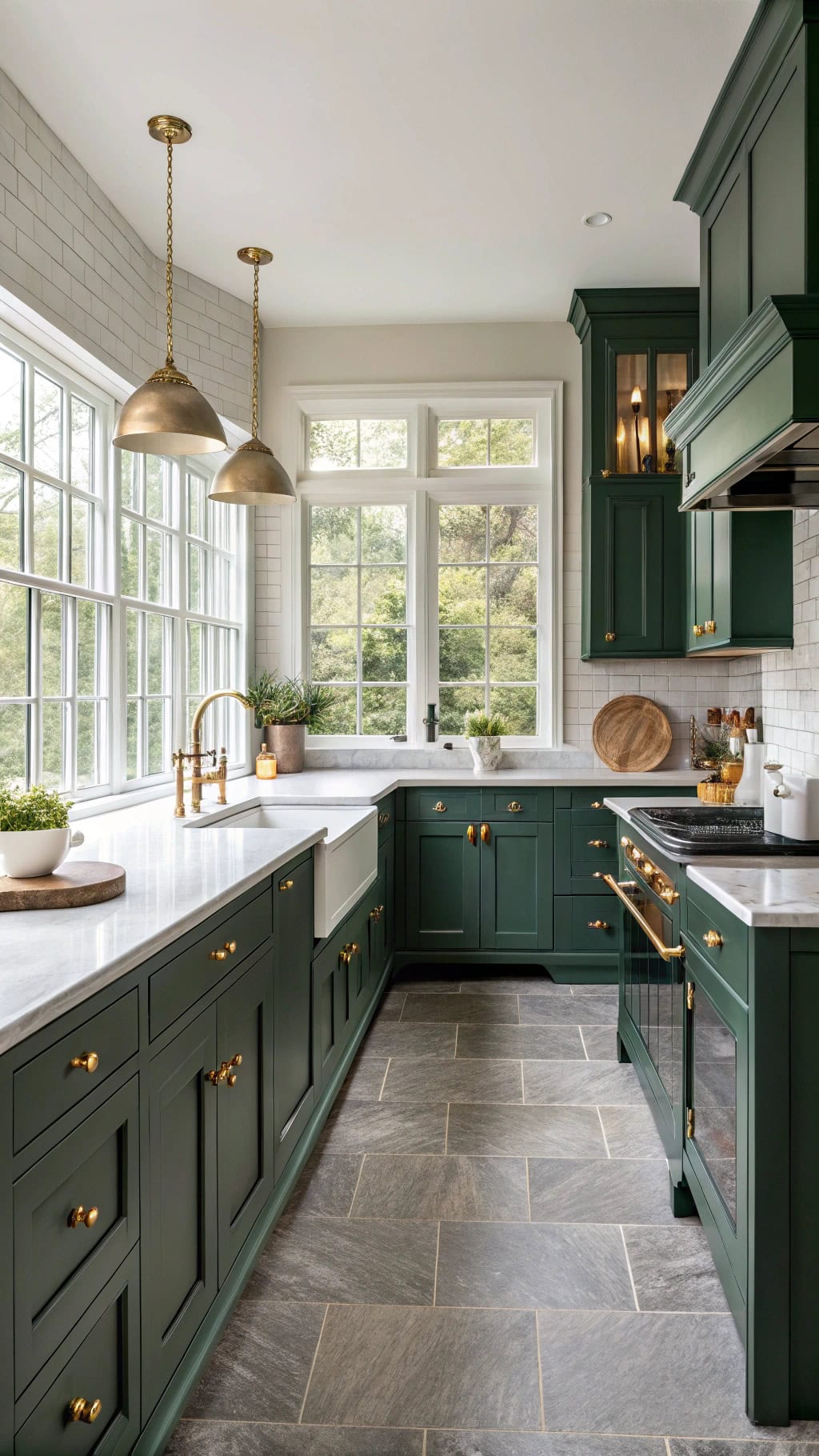 green shaker kitchen elegance