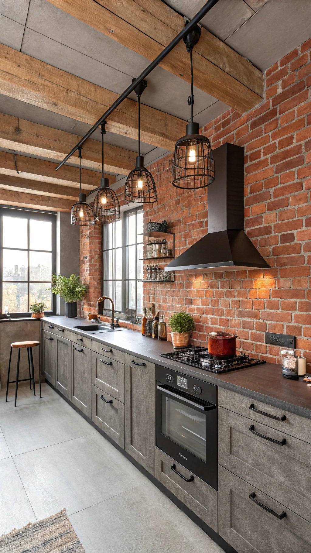 industrial rustic brick fusion