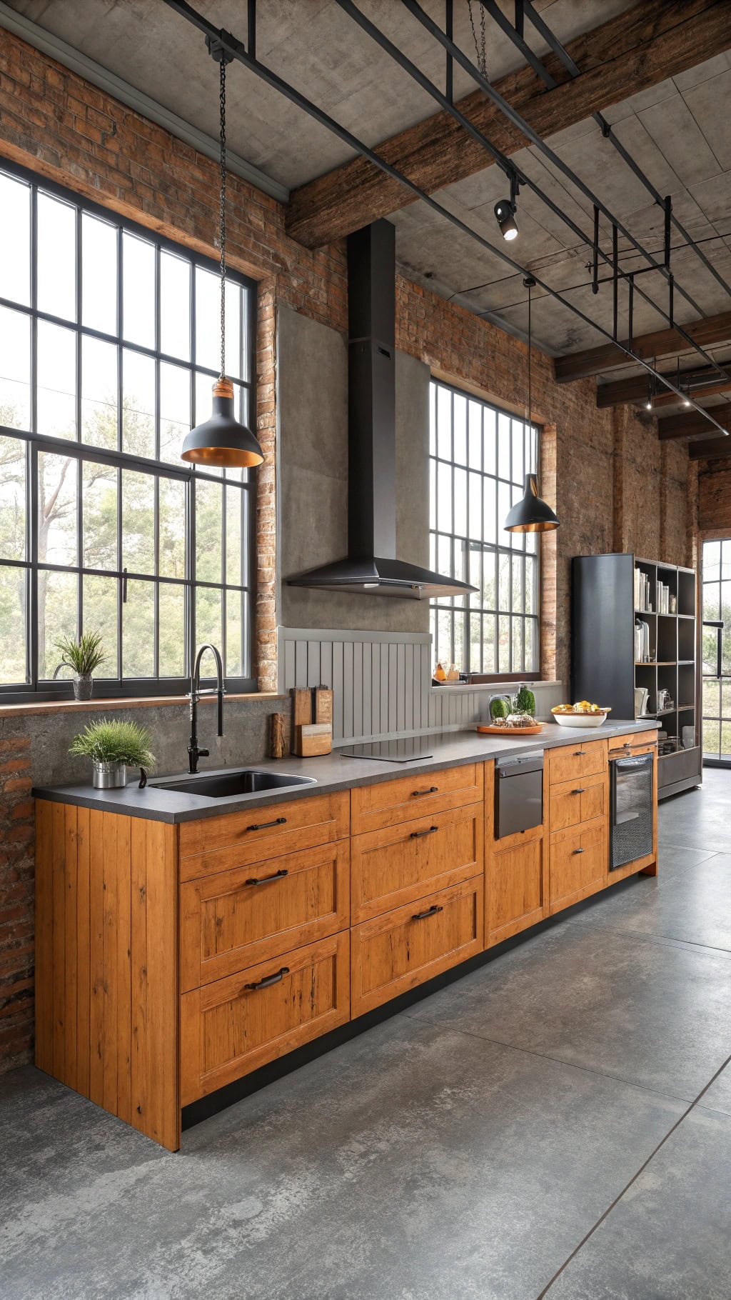 industrial style with warmth