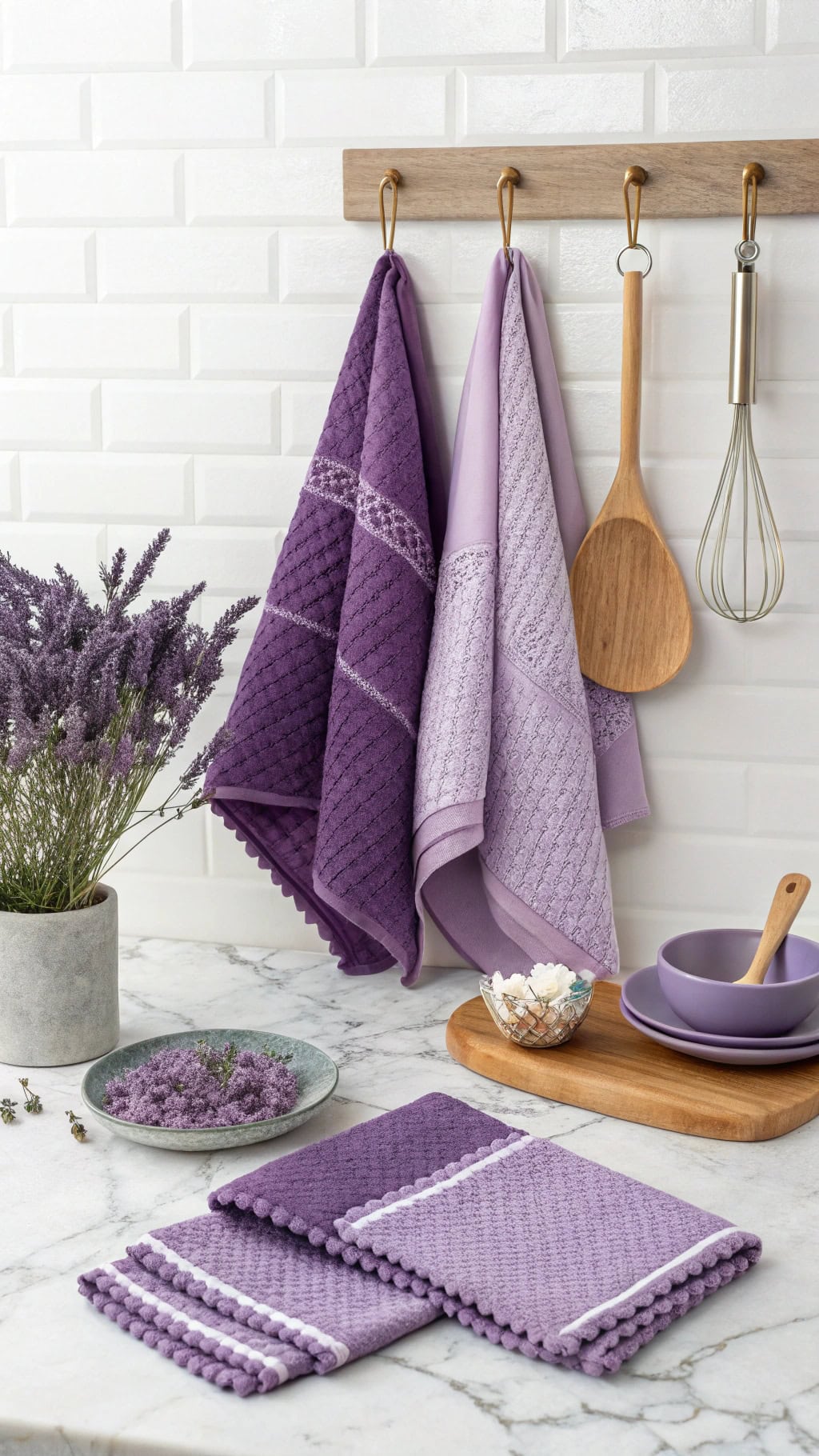 lavender kitchen towels set