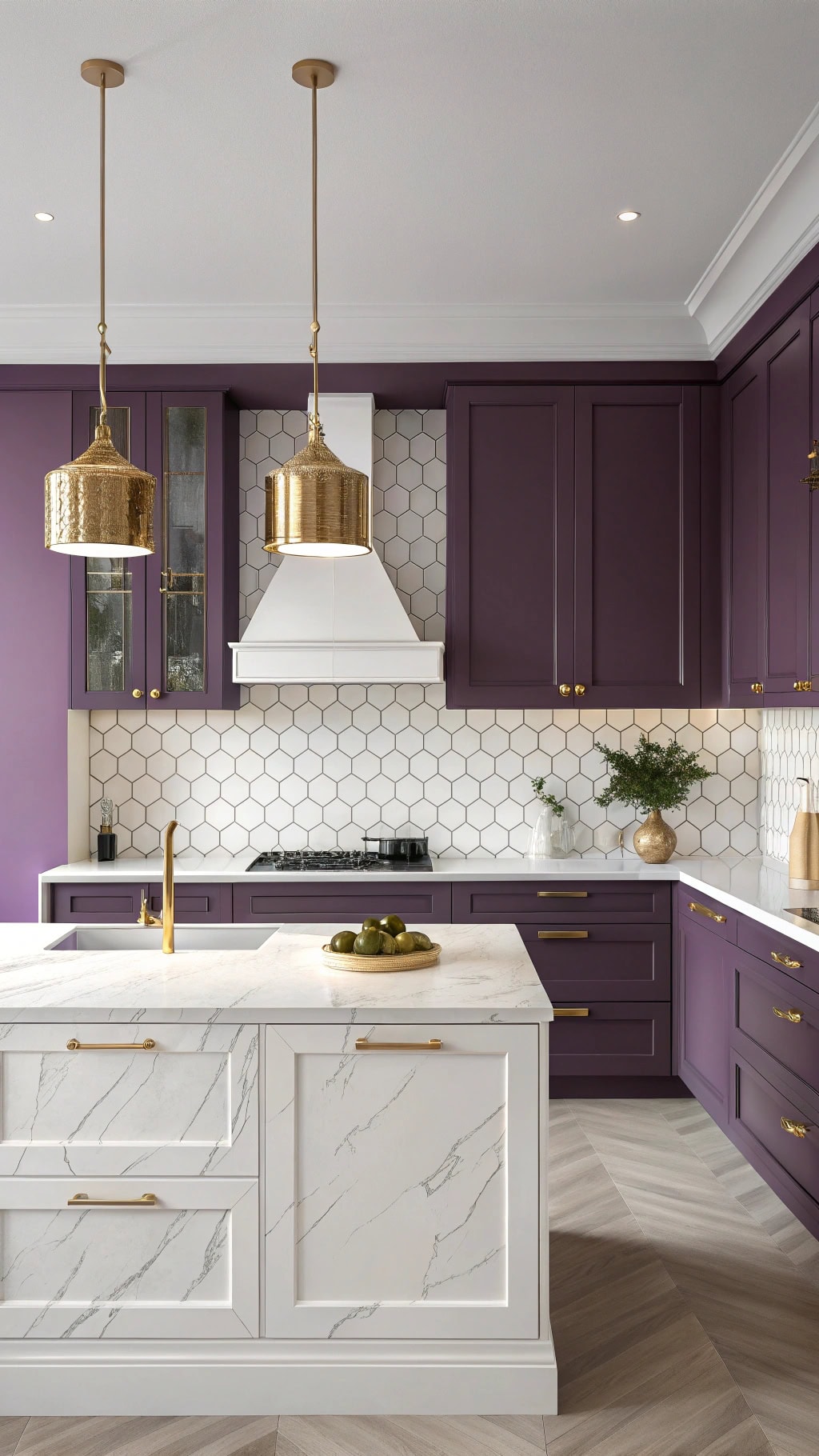 lavish royal purple kitchen