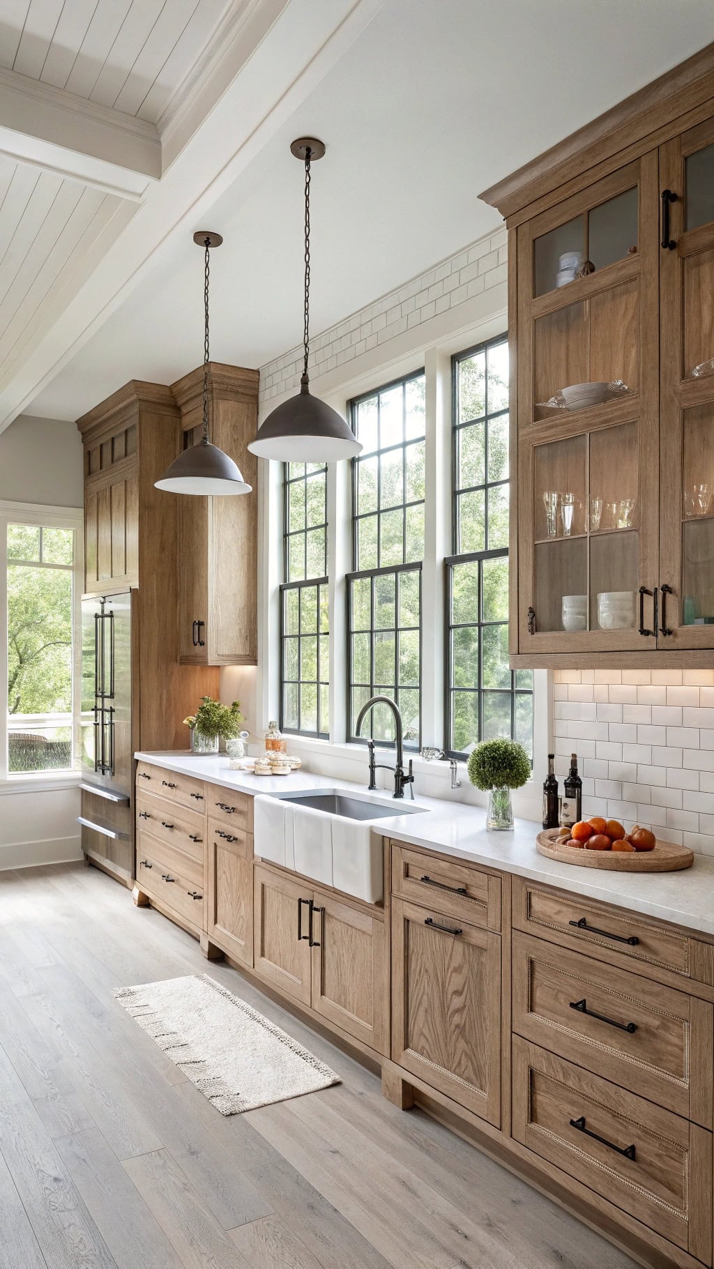 light red oak cabinetry