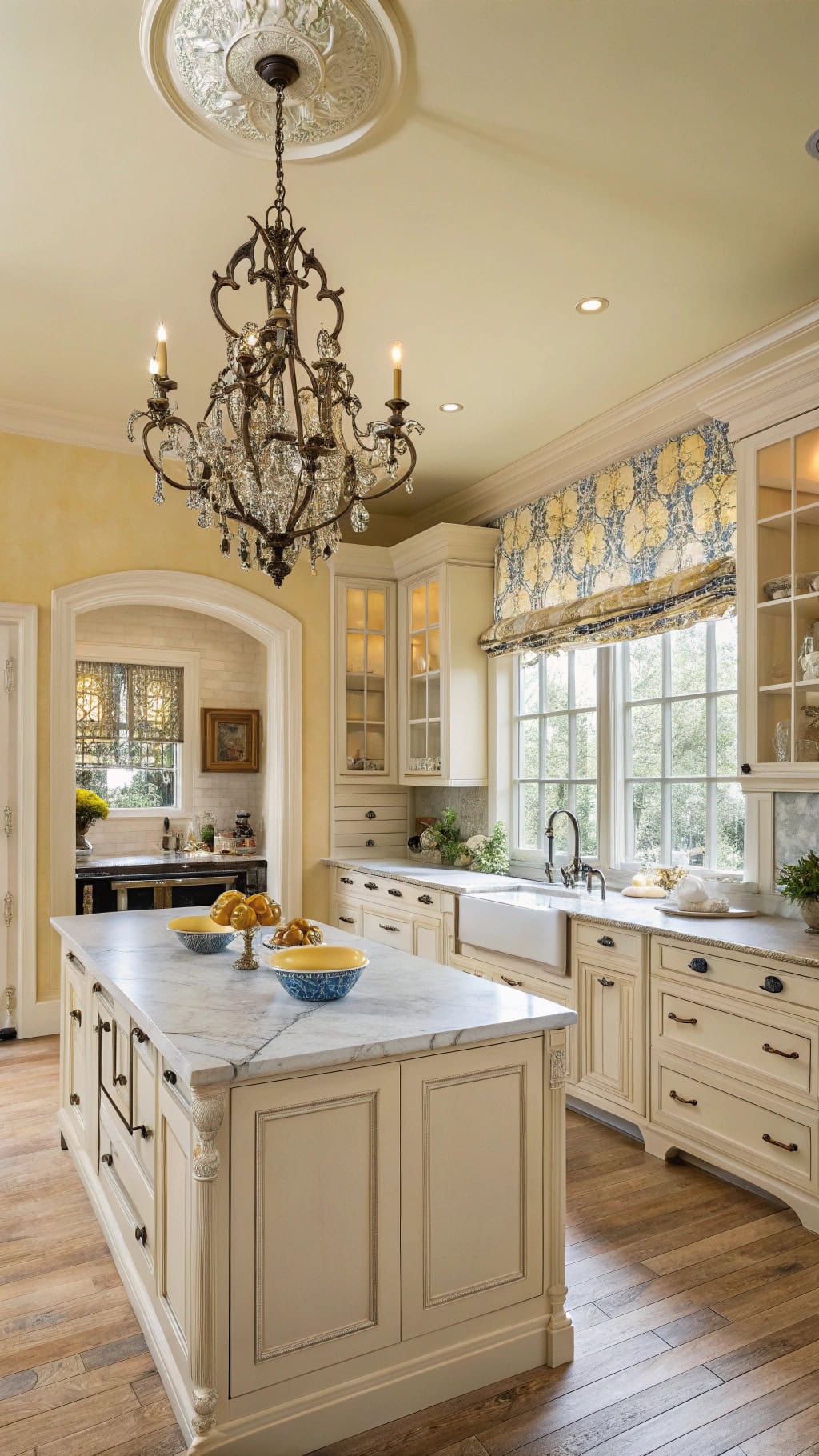 light yellow french kitchen