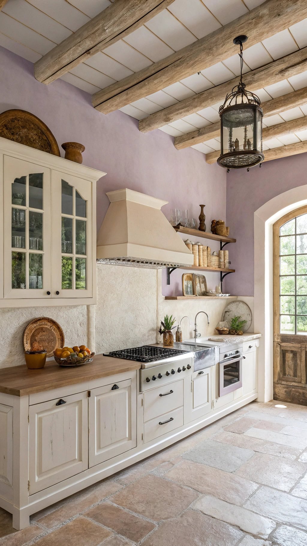 lilac themed mediterranean kitchen retreat