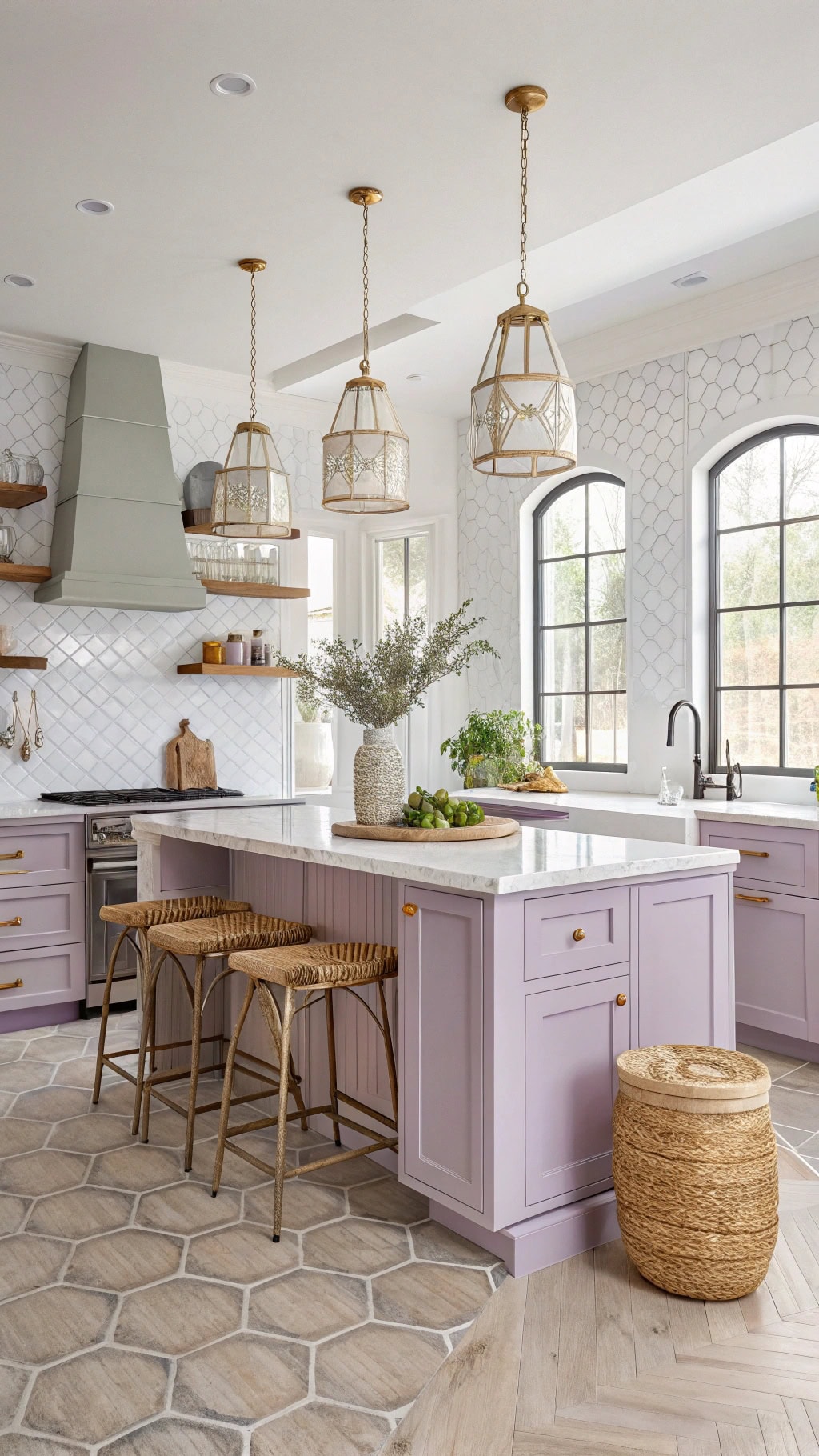 mediterranean purple cabinet design