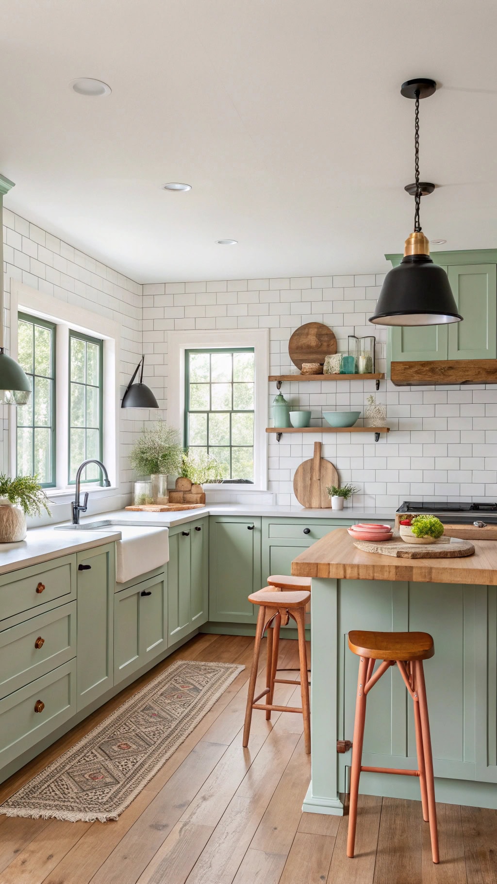 mint coral urban farmhouse