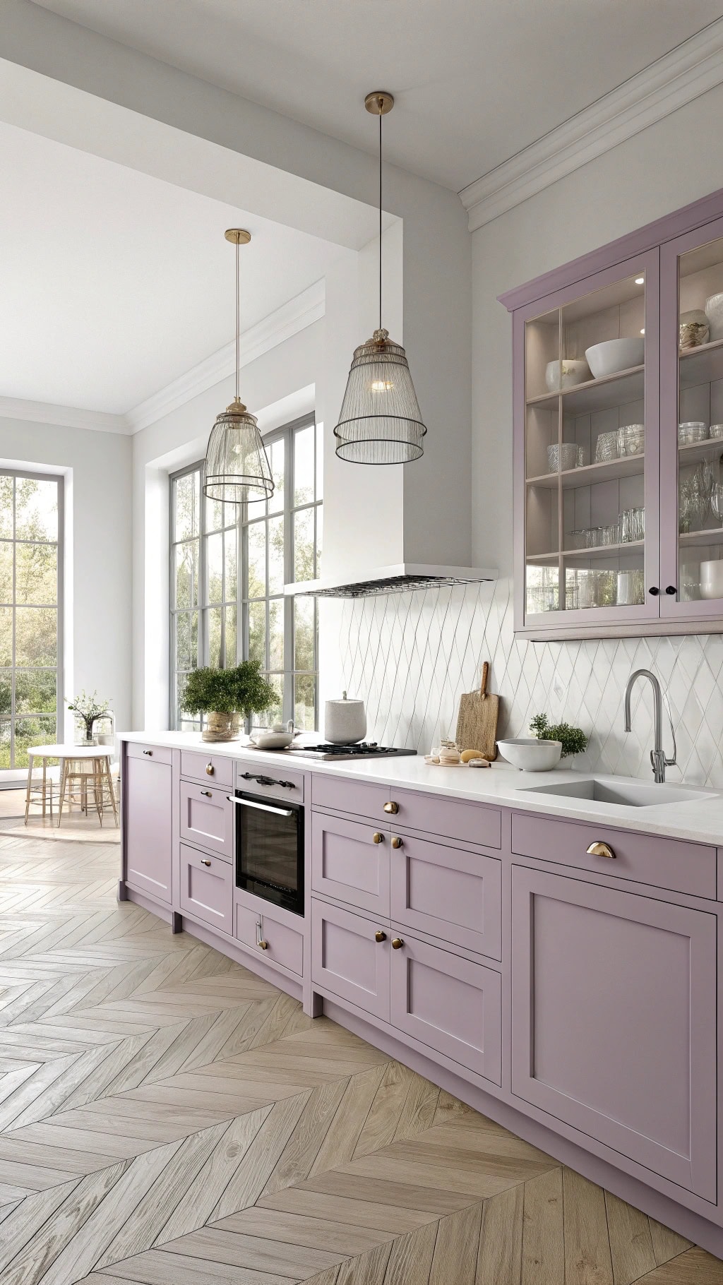 modern minimalist purple kitchen