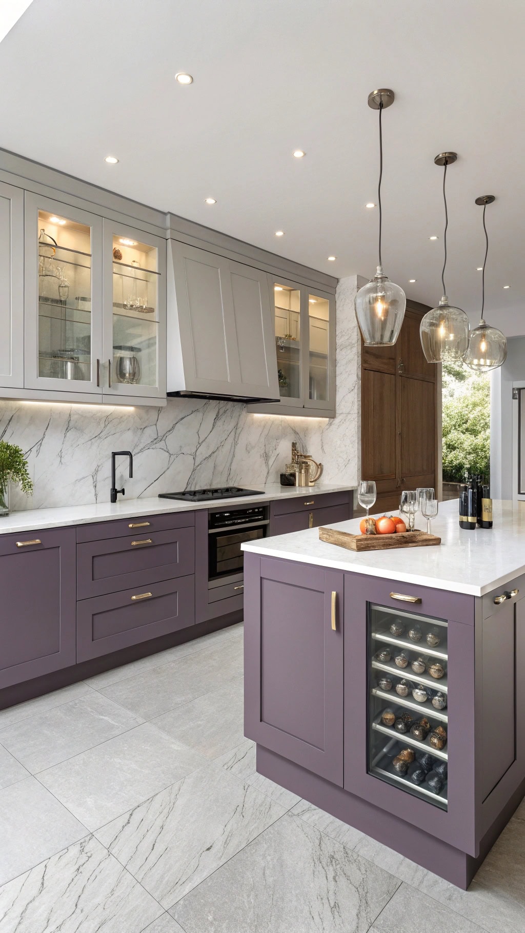 modern purple gray cabinetry designs