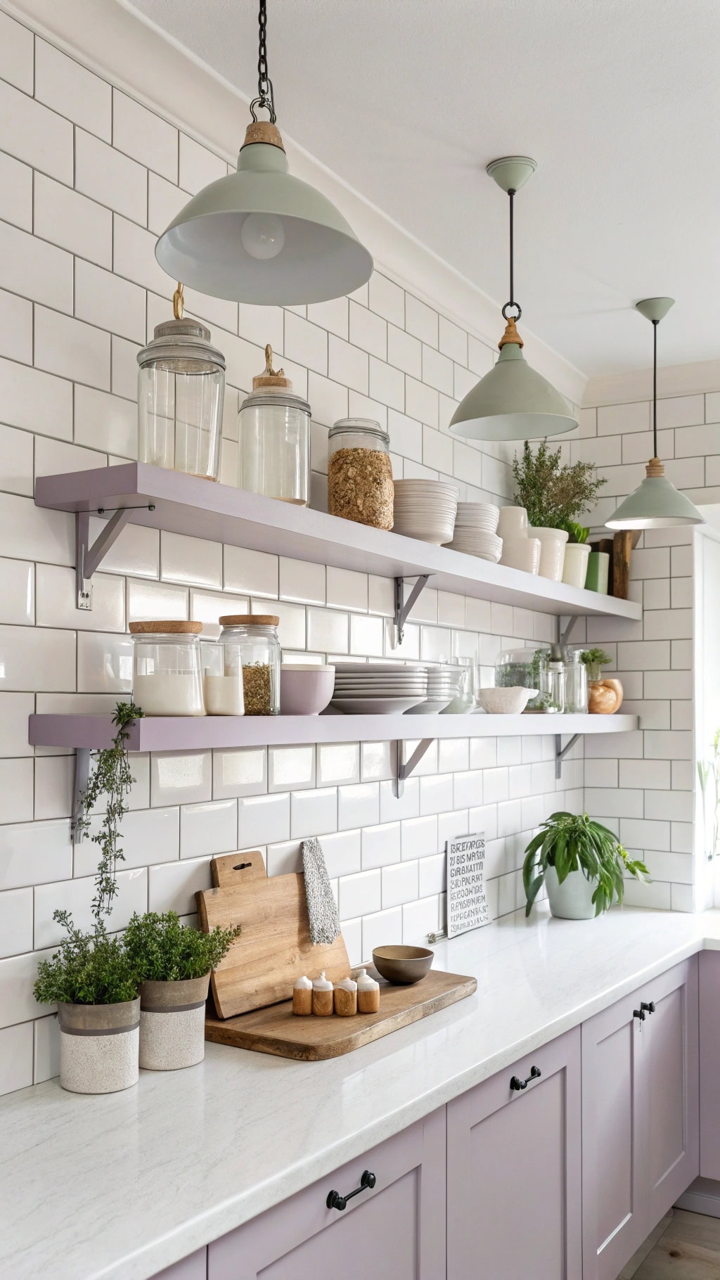 pale lavender shelving ideas