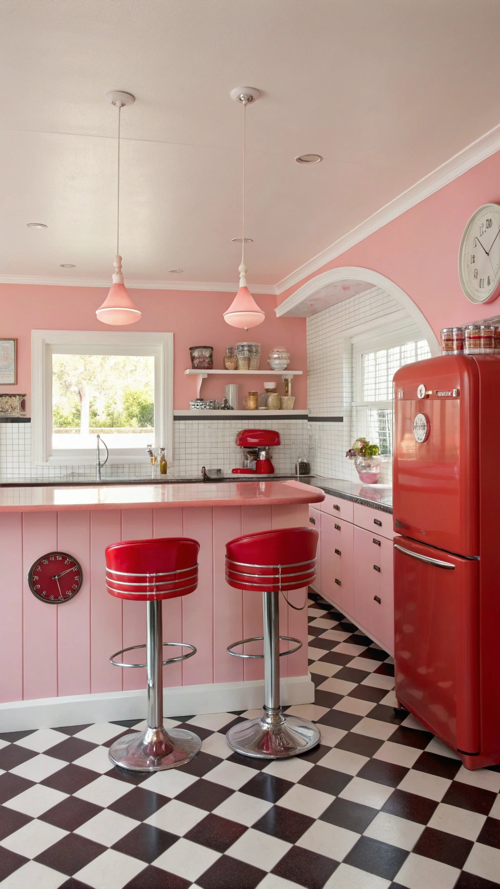 pink and red diner