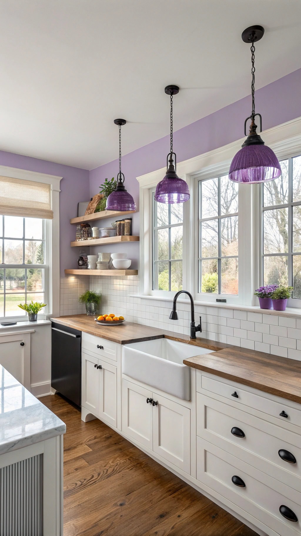 purple accents in farmhouse