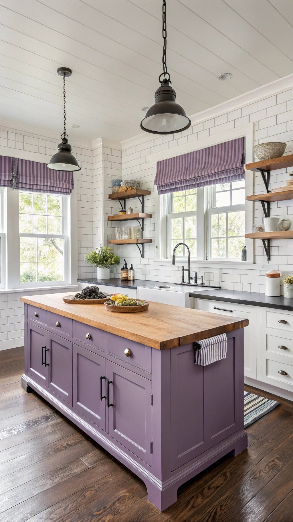 purple accents in farmhouse