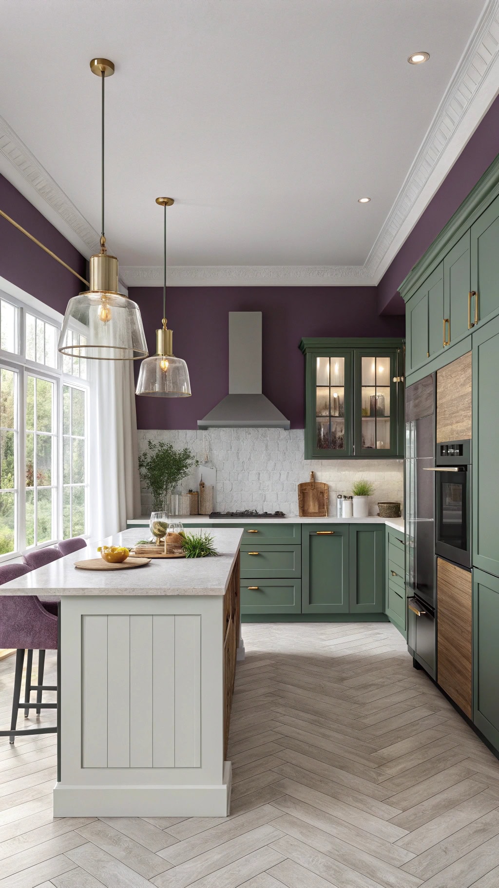 purple and green decor