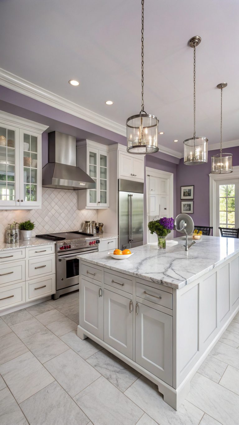 purple kitchen wall ideas