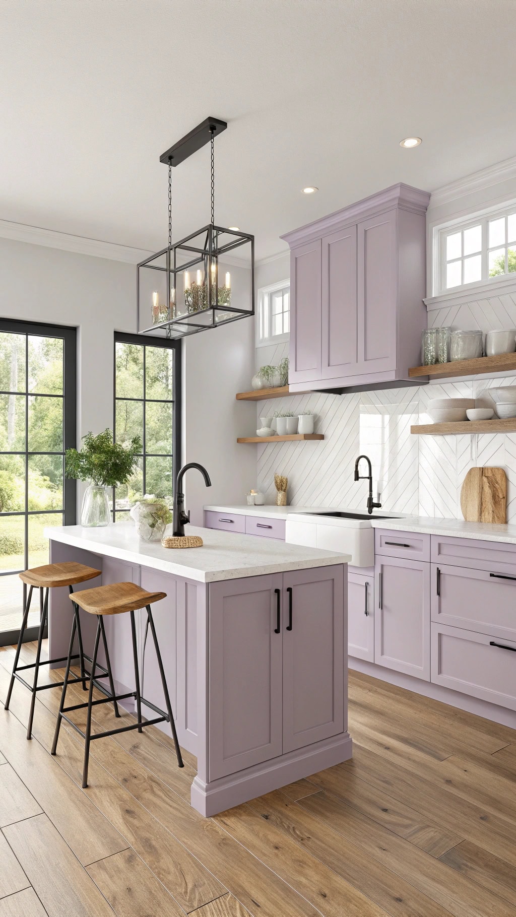 purple scandinavian kitchen design