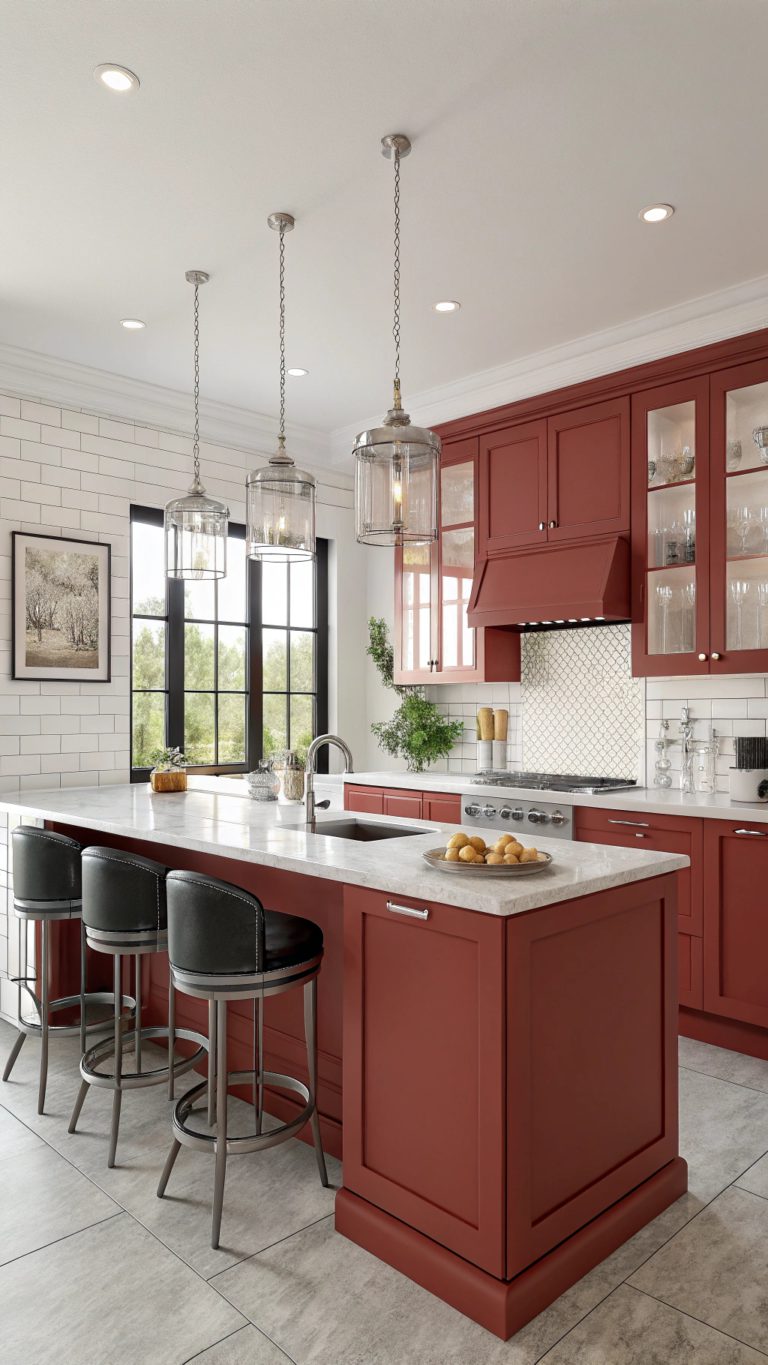 red accents in kitchens