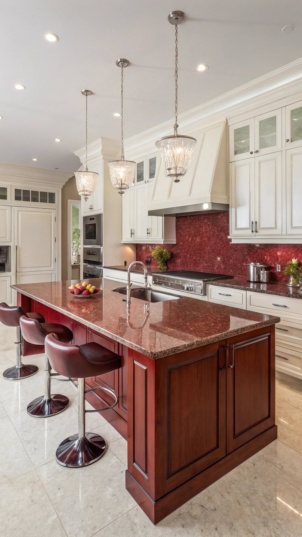 red granite kitchen counters