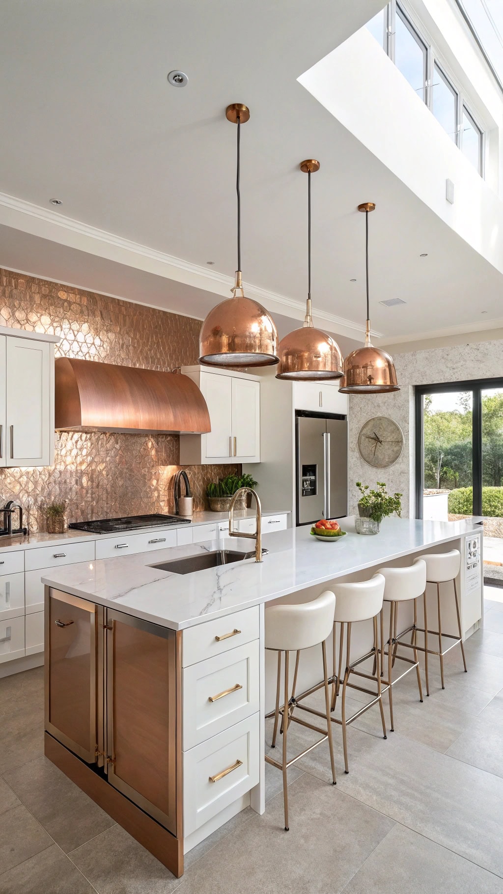 rose gold kitchen accents