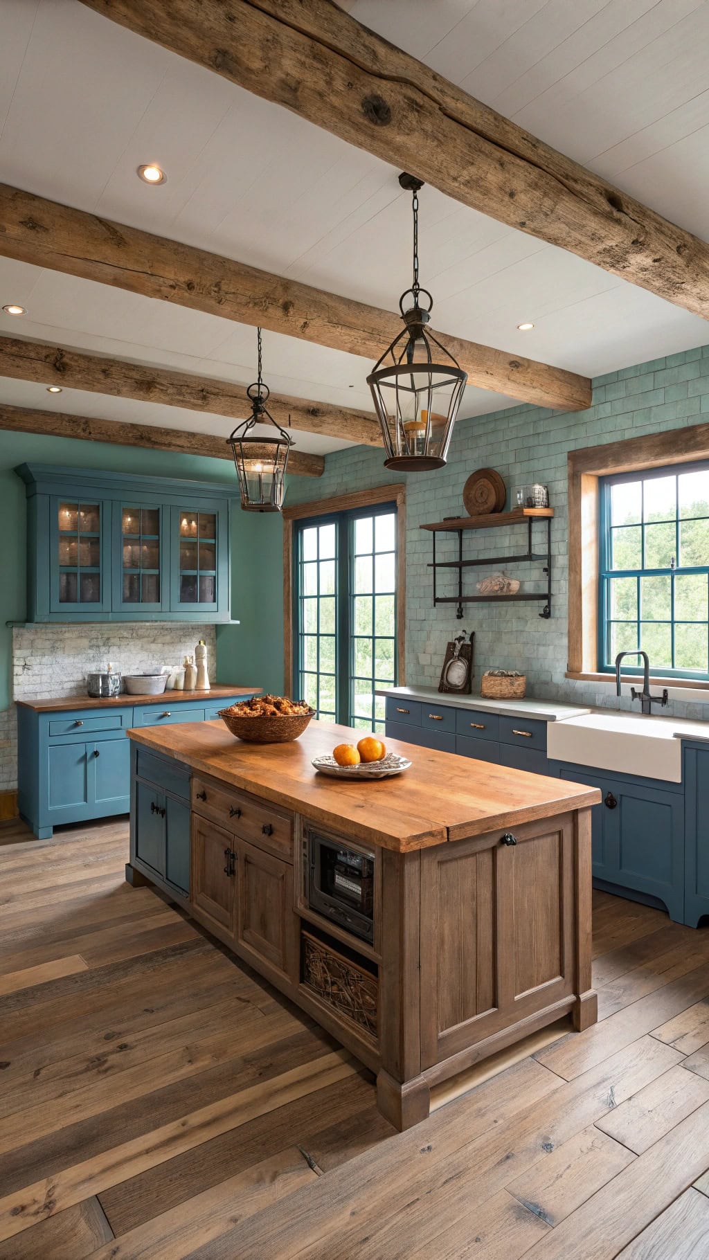 rustic blue and orange