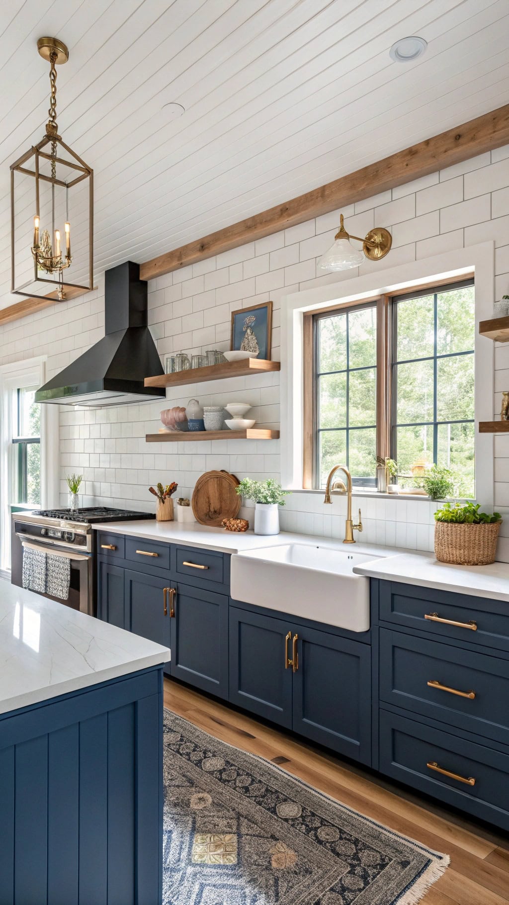 rustic blue shiplap shelves